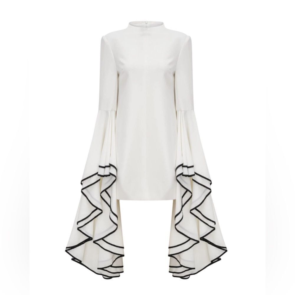 Proenza Schouler crepe ruffle sleeve dress size 2 - Picture 5 of 16
